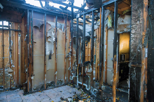 Professional Fire Damage Restoration technician working in Port Chester, NY
